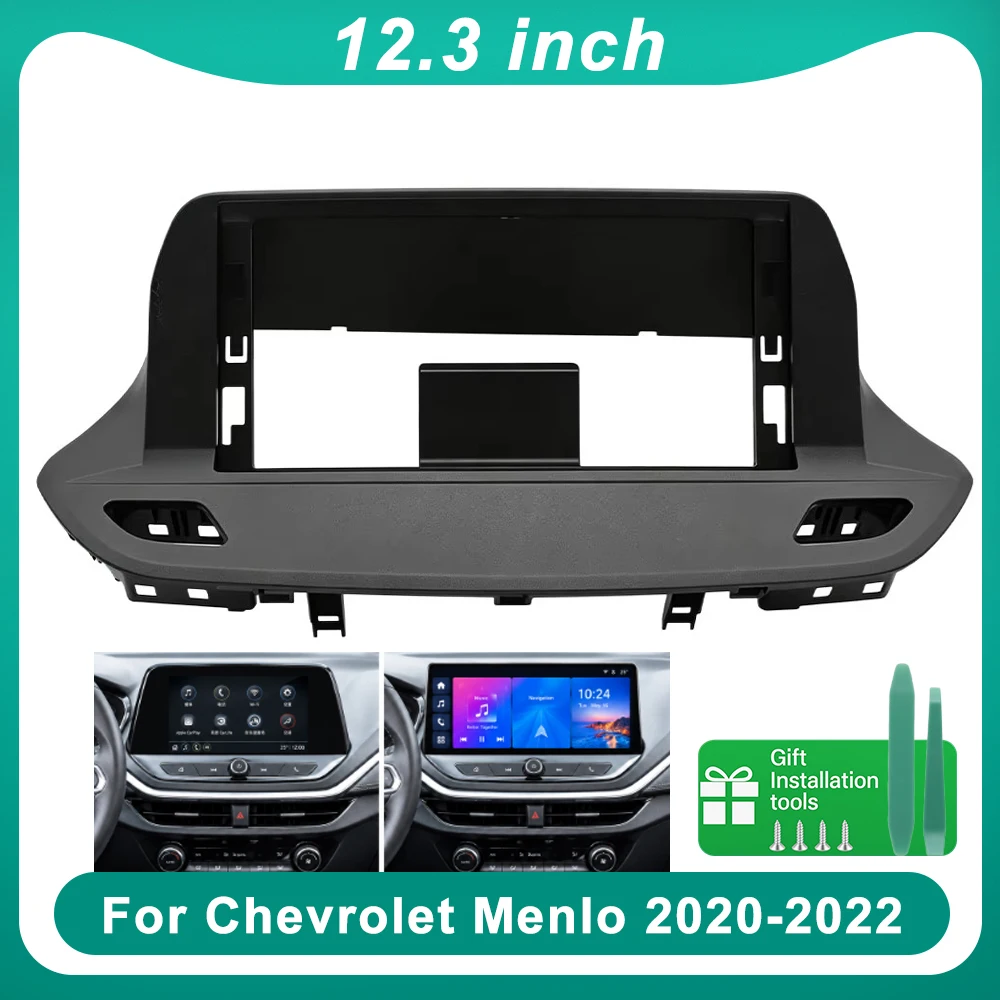 12.3 Inch Car Radio Fascia Frame For Chevrolet Menlo 2020-2022 LHD GPS Navigation Dash Panel Installation Kit