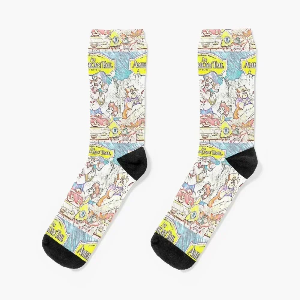 

An American Tail Socks gym japanese fashion fashionable colored Boy Child Socks Women's