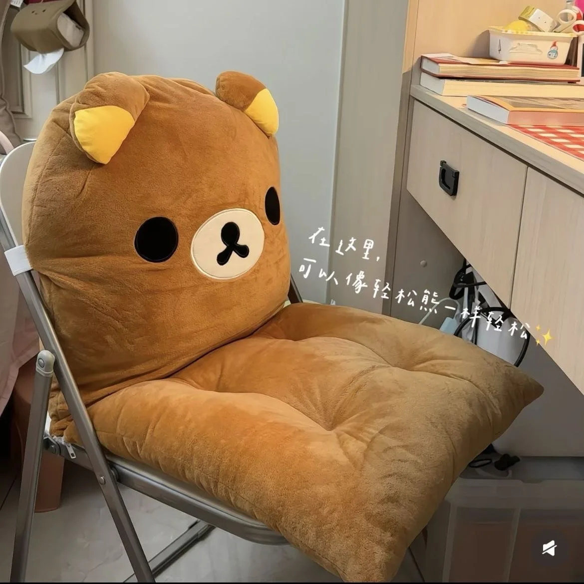40cm Hot Rilakkuma Kawaii Anime Cartoon Cushion Cute Backrest Sofa Pillow For Dormitory Office Birthday Gift For Girls Plush Toy view 3