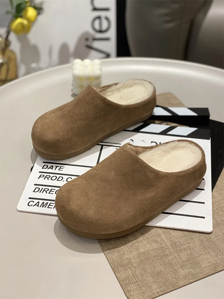 

Женские зимние тапочки на флисовой подкладке, удобные для ношения вне дома, повседневные, с резиновой подошвой