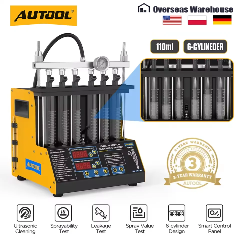 

AUTOOL CT200 Ультразвуковой очиститель и тестер форсунок PK CNC602A Gasonline Очиститель форсунок Топливные форсунки