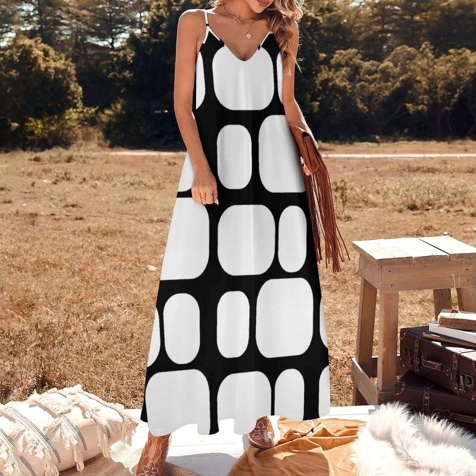 Mid Century Mod Inspired Night Print Fibr fur s, Robe longue, Vêtements élégants, Robe de mariée pour invités