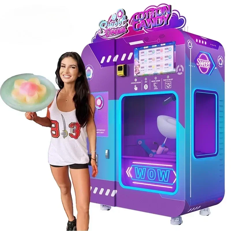 Hot Selling New Design Marshmallow Vending Machine Fully Automatic Commercial Cotton Candy Machine