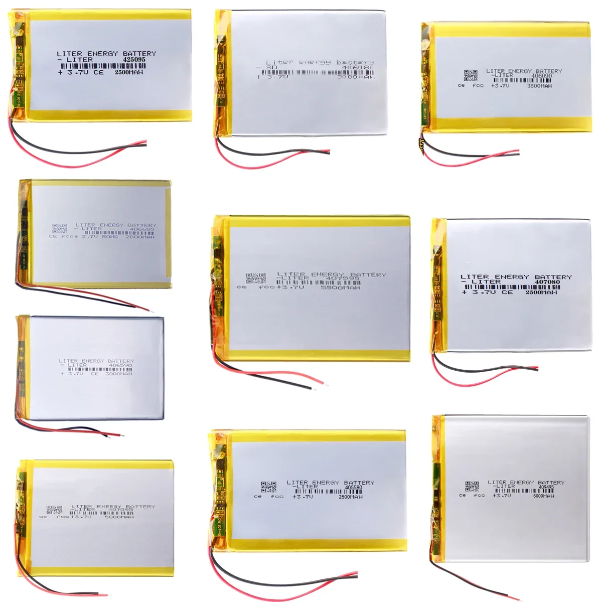 3.7V Polymer lithium Battery 4mm thickness for Tablets, Mobile Power, and Digital Products - Rechargeable Li-ion Cell for GPS