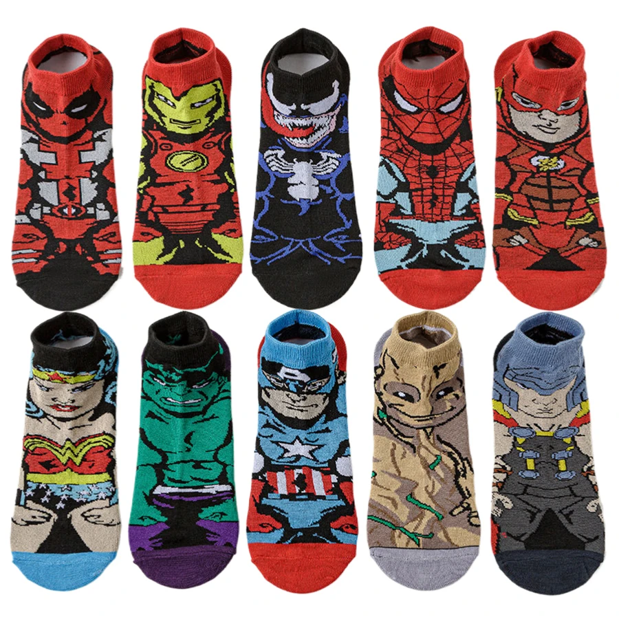 

MINISO Disney Cartoon Anime Socks Men Women Invisible Short Boat Socks Christmas Halloween Novelty Funny Happy Crazy Socks