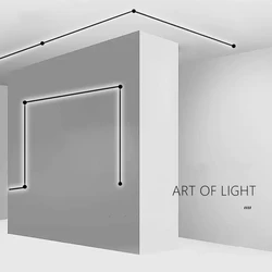 Minimalist Long Strip Wall Lamp Modern Nordic LED Free Combination Wall Sconce Bedroom Living Background Decorative Line Lights