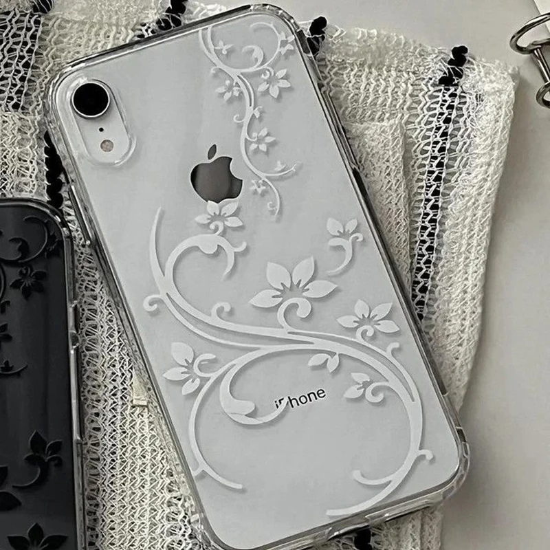Funda transparente con flor sencilla y moderna para iPhone 17 Air 16 Pro Max 15 14 13 Mini 12 11 Promax 78 Plus, suave y estilo Y2K 5