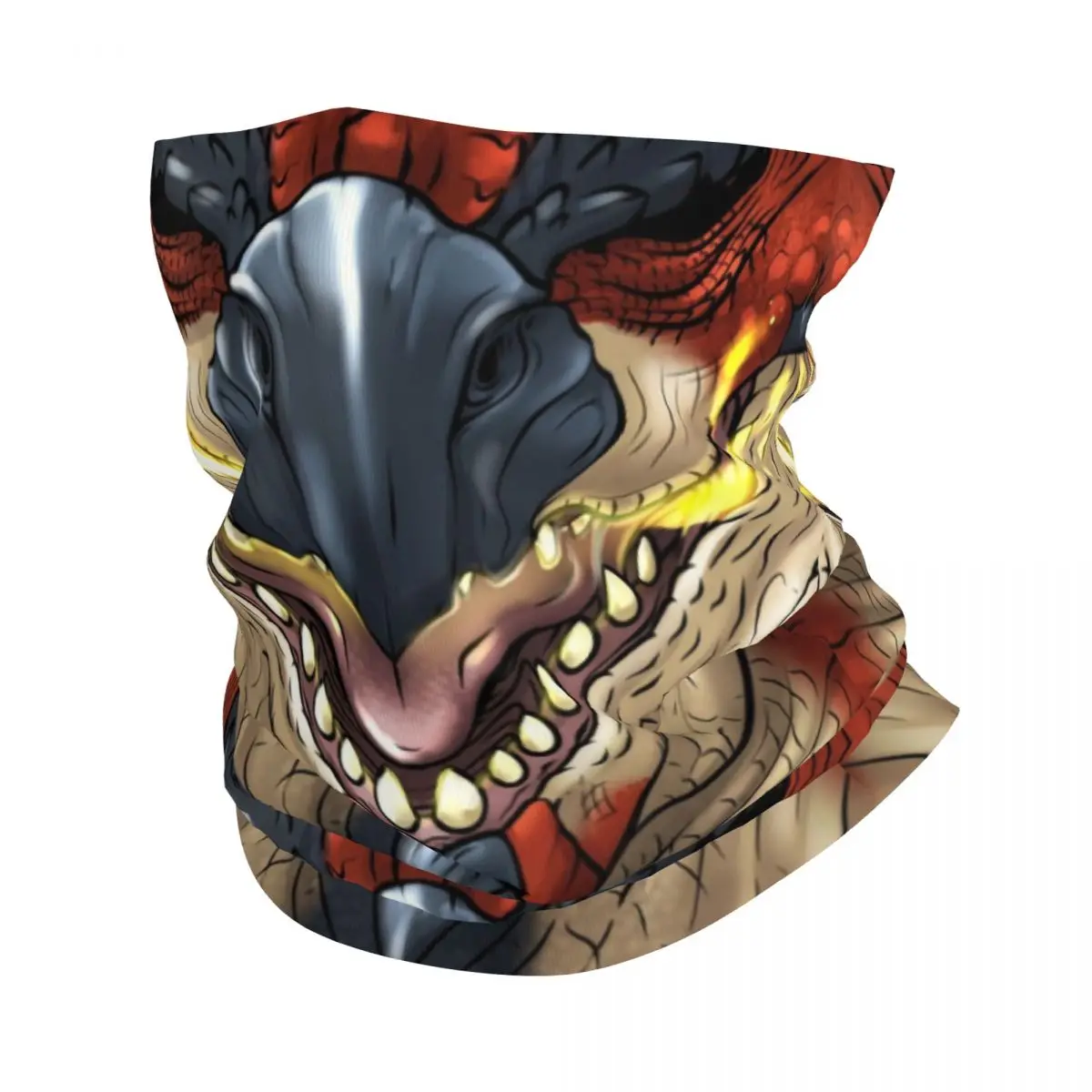 Rathalos Neck Gaiter Women Men Windproof Winter Red Monster Hunter World Bandana Scarf for Ski