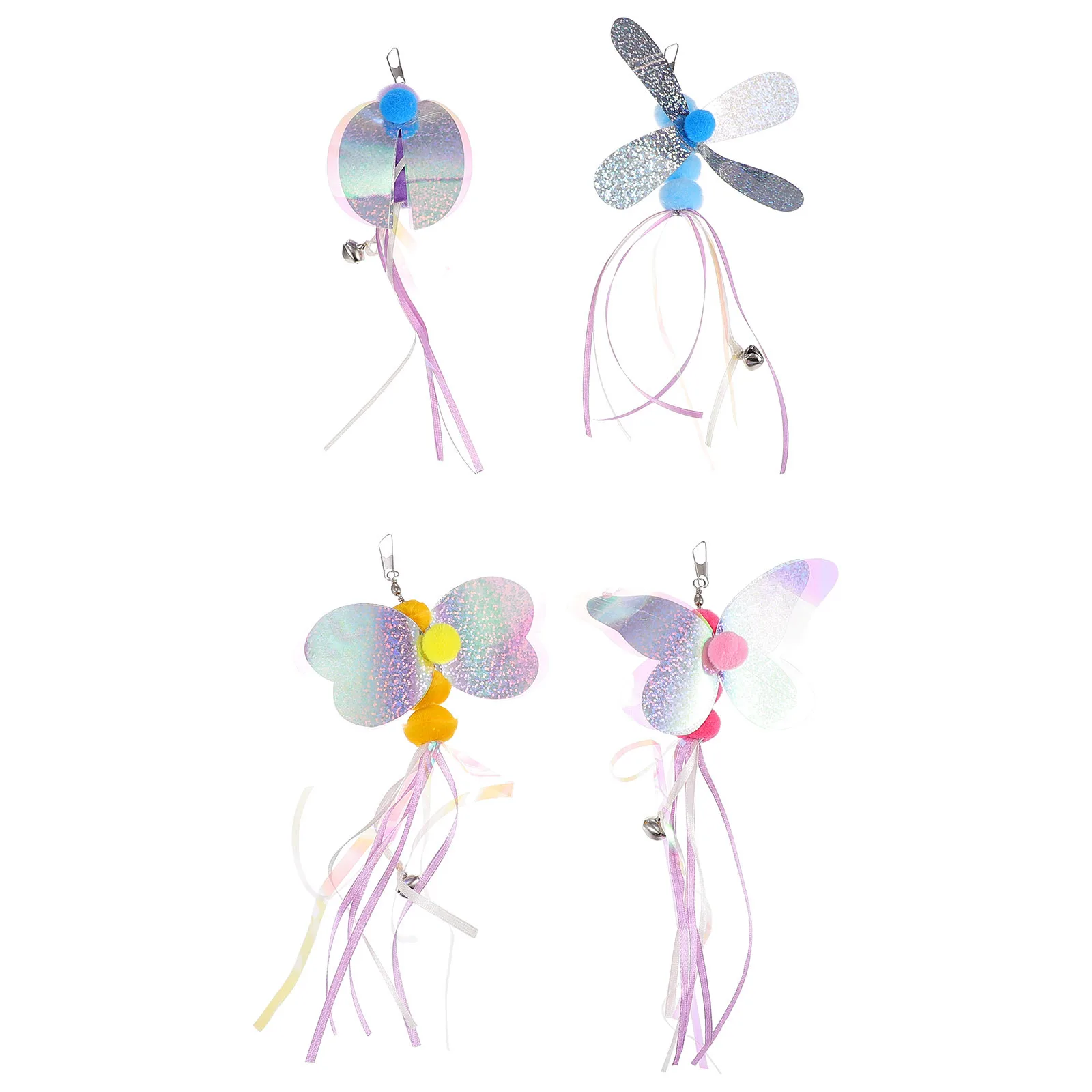 

4Pcs Cat Teaser Bell Stick Interactive Wand Keep Cats Play Cat Teaser Pet Toy Pet Plaything