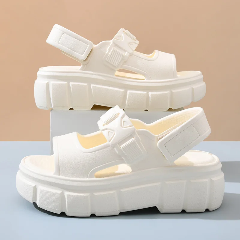 2025 صنادل أرضية للنساء أحذية الصيف الأنيقة عدم الانزلاق الأشرطة قابل للتعديل نعال شاطئ في الهواء الطلق الارتفاع تعزيز الشرائح