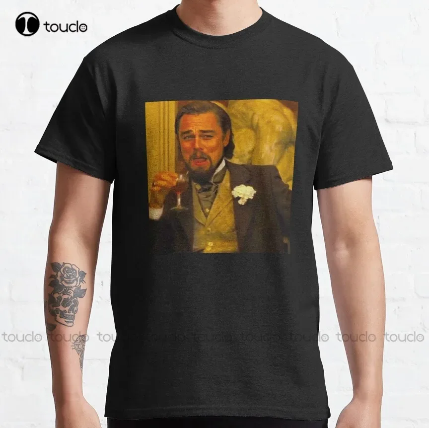 Leonardo Dicaprio Django Unchained Funny Meme Leonardo Dicaprio Laughing Meme Classic T-Shirt Baseball Tee Shirts Xs-5Xl New