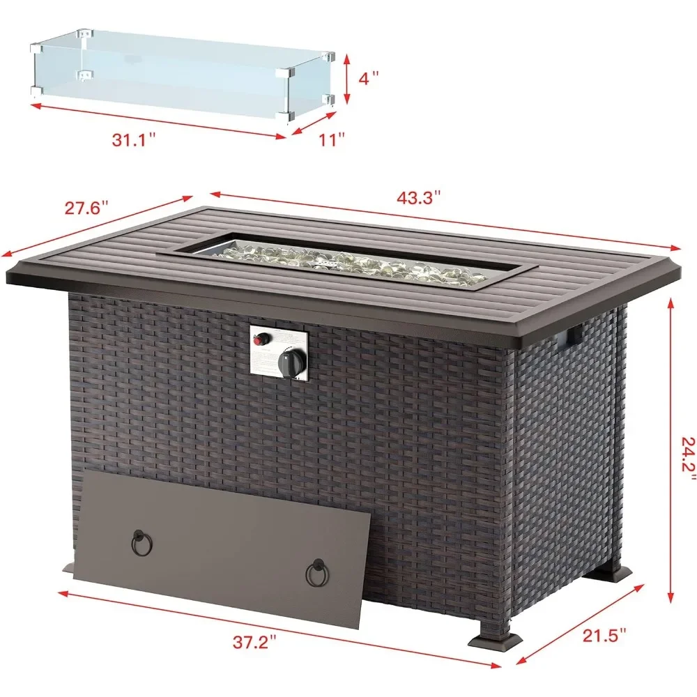 Gotland 10 Piece Outdoor Patio Furniture Set with 2 Swivel Rocking Chairs