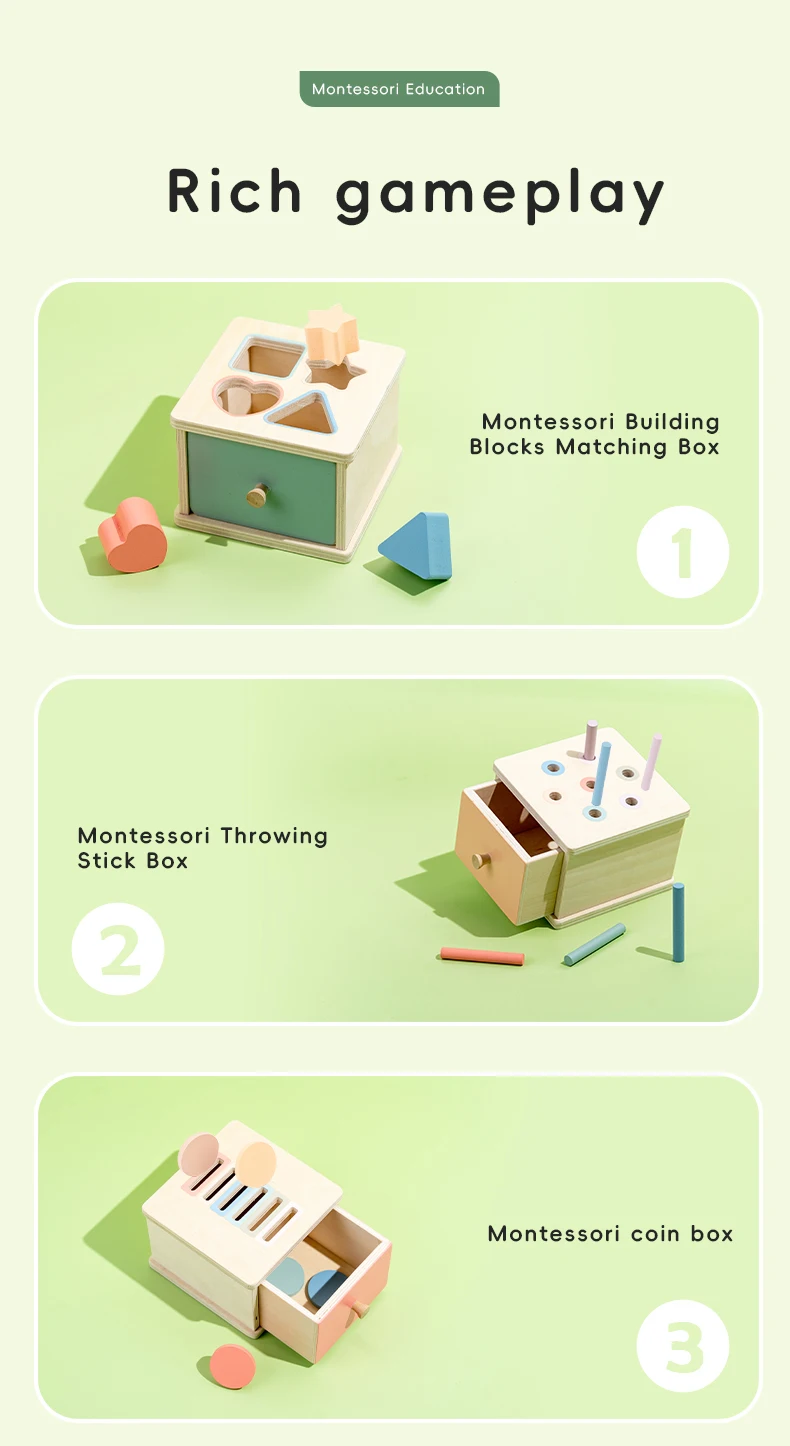 Holz Farbe Form Sortierung Spielzeug Schublade Box Beschäftigt Bord Passenden Spiel Feinmotorik Sensorischen Spielzeug Montessori Lernen Für Baby Geschenke – Detail 2