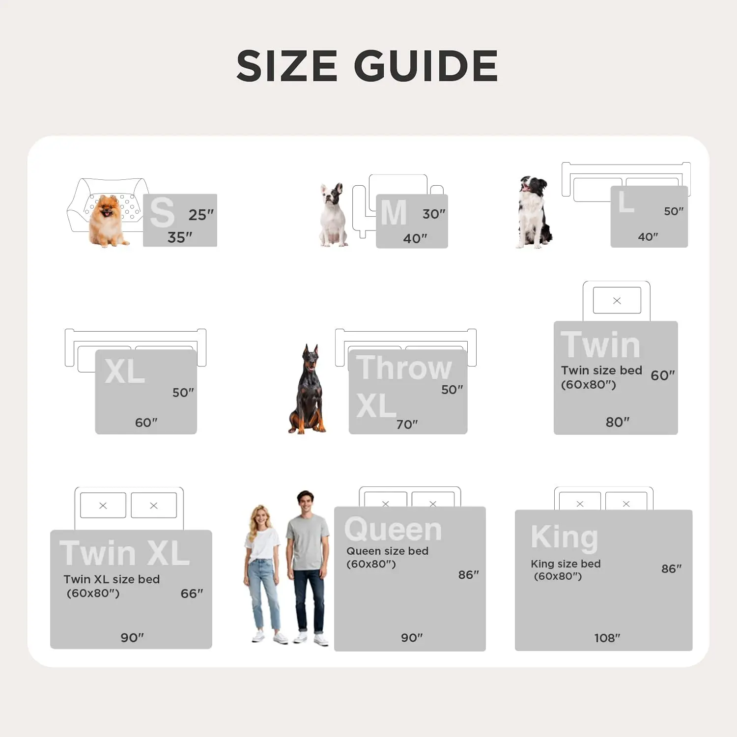 Waterproof Sherpa Fleece Pet Blanket for Large Dogs, Reversible Furniture Protector, Queen Size Grey