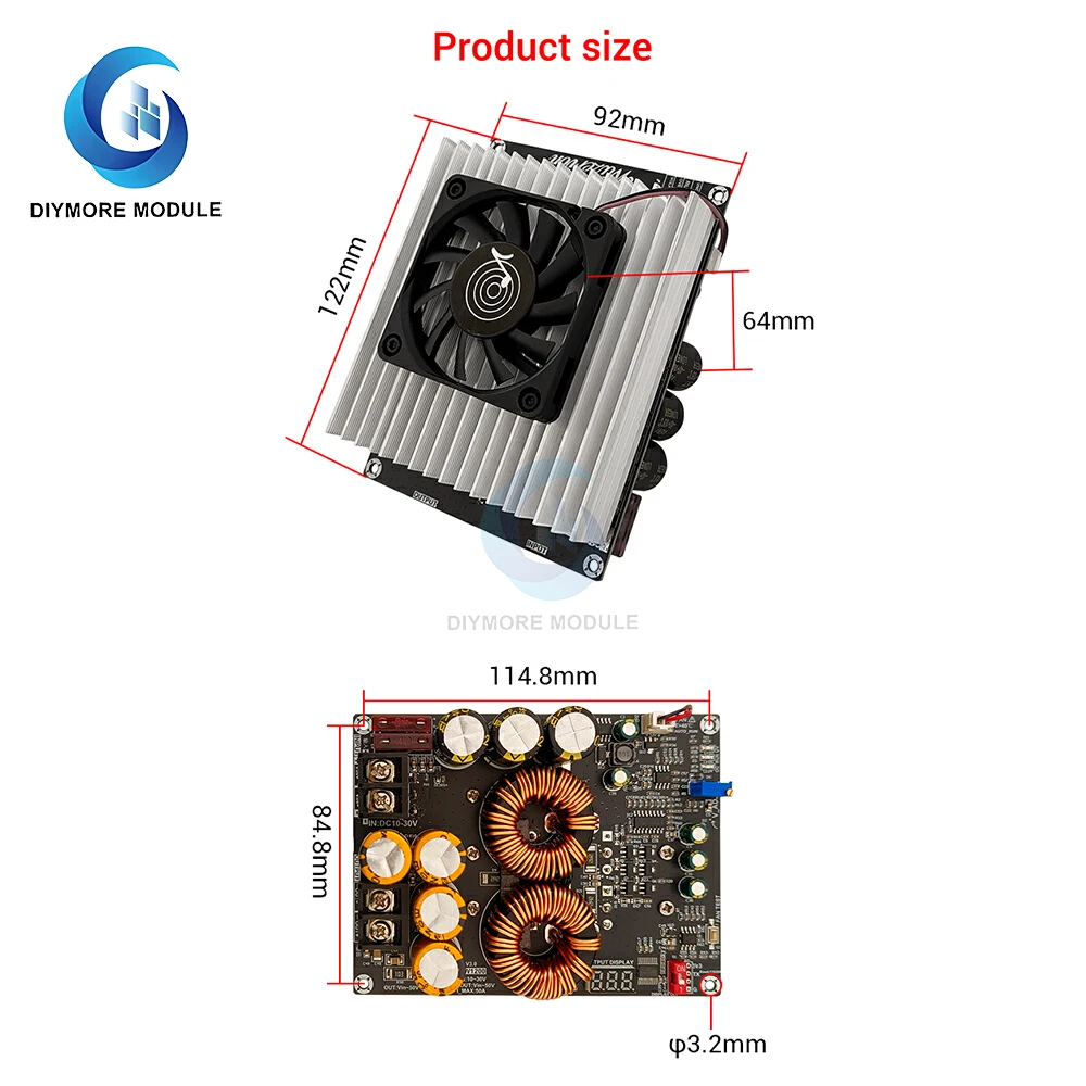 1200W 50A 고전류 부스트 전원 공급 장치 모듈 듀얼 인덕터 오디오 증폭기 PW1200용 전체 전력 저 리플 전원 공급 장치