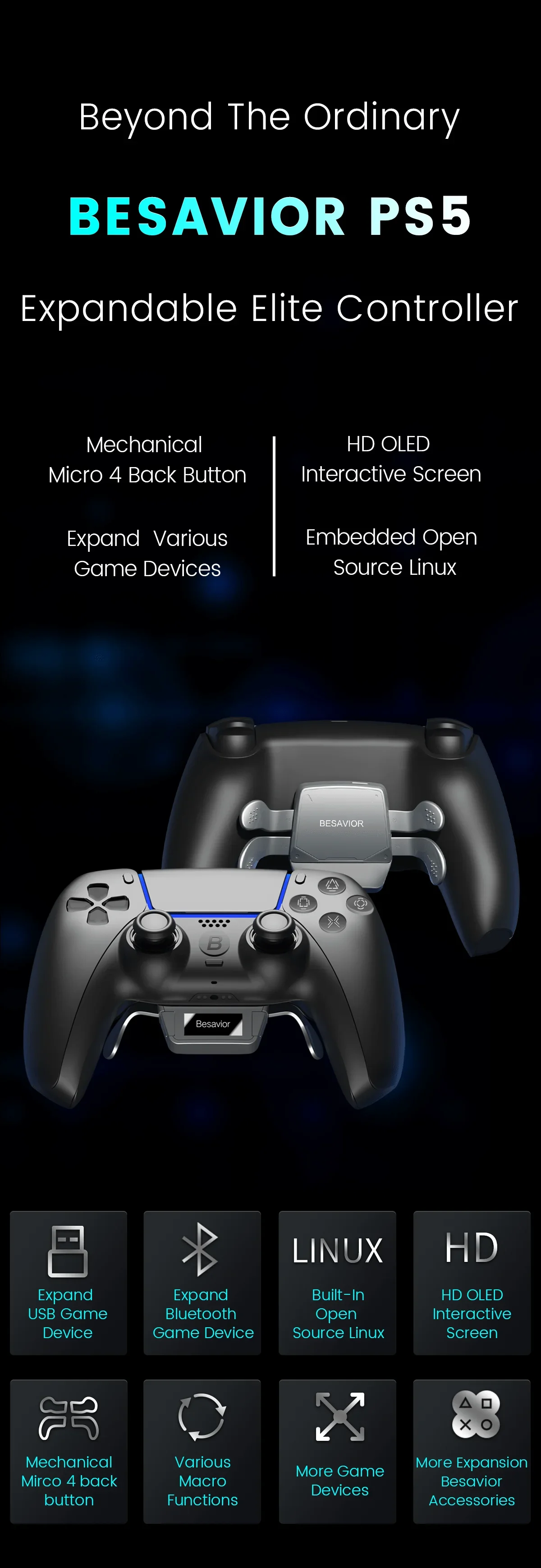 YYHC Besavior P5 espandibile Elite Controller BT gamepad una varietà di periferiche di gioco per PS5