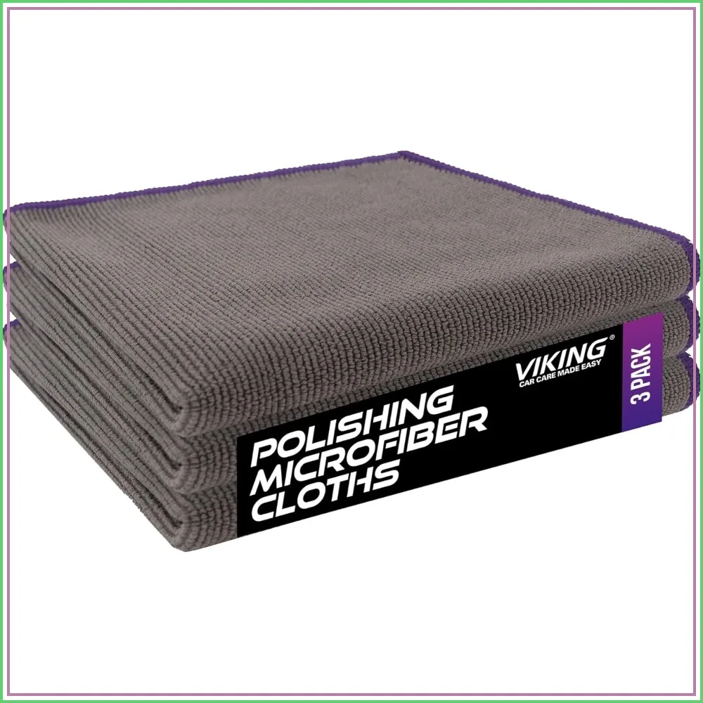 

Microfiber Cleaning Cloth for Car Detailing Kit, Polishing Towels, Wax Removal, Grey, 16x16 inch, 3 Pack
