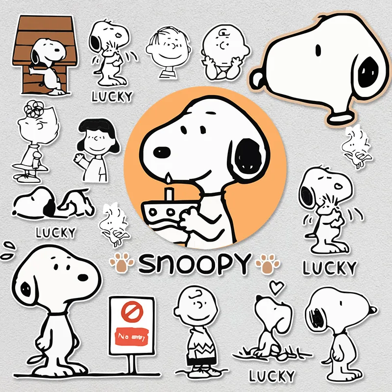 Cartoon Snoopy Sticker Laptop Sticker Water Cup Mobile Phone Computer Case Storage Box Decorative Sticker Waterproof