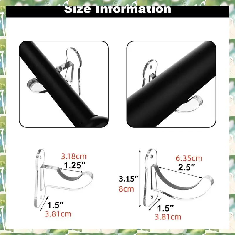 스포츠 1 쌍 아크릴 야구 벽 마운트 홀더 야구 배트 디스플레이 소프트볼 배트 랙 컬렉션 브래킷 블랙 내구성 쉬운