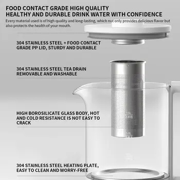 NOVINKA XIAOMI MIJIA Domácí spotřebiče Multifunkční rychlovarná konvice Health Pot N1 800W Nerezová ocel 304 Uchování tepla 8 nejlepší prodej Vnitřní hrnec Xiaomi - №2