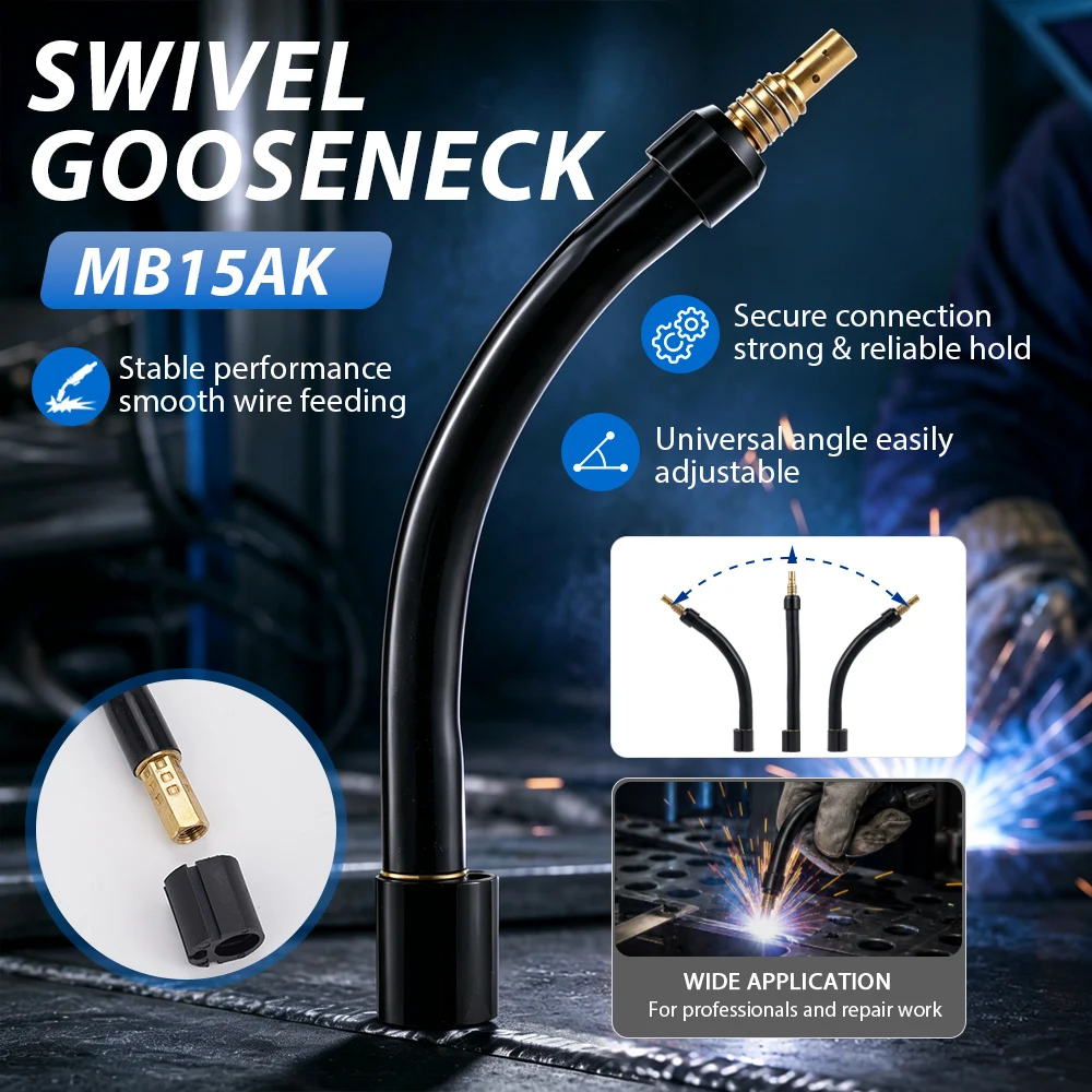 MB15AK Welding Torch Swivel Gooseneck Flexible Bend Tube Durable Spare Parts For Hard To Reach Complex Welding Working Positions