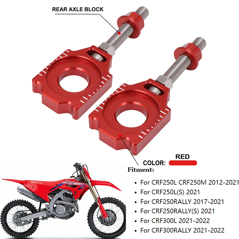 

Motorcycle CNC Red Adjustable Axle Block Chain Adjuster For HONDA CRF250L CRF250M CRF 250L 250M 250R 300L CRF250R ALLY CRF300L