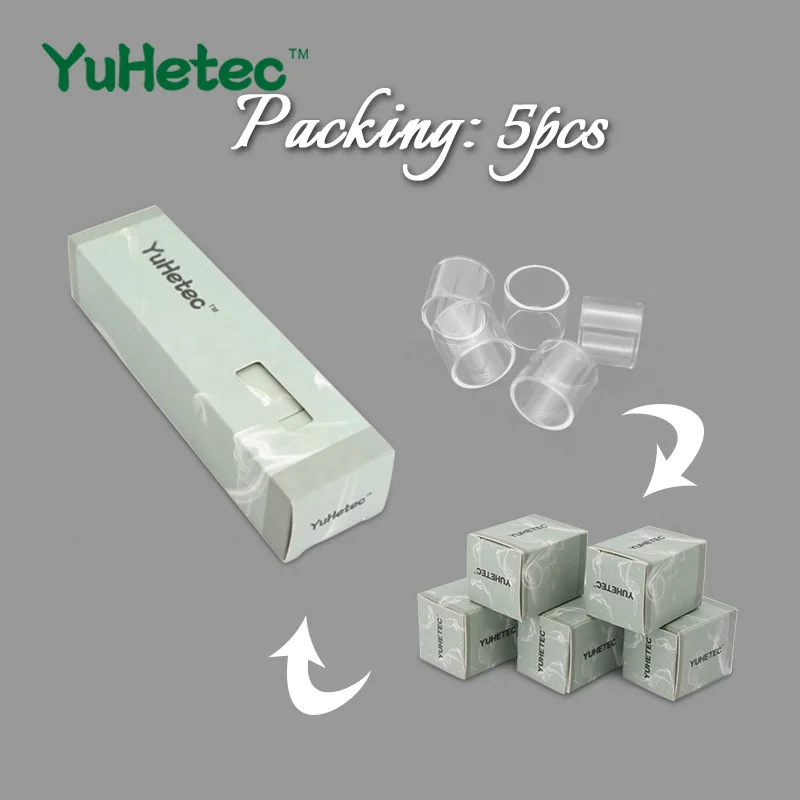 Eleaf Ijust S/ijust 2/ijust 3/ELLO DURO/PICO 25/MELO RT 22/25/MELO 300/Melo 3 Mini 용 5PCS YUHETEC 직선 유리 튜브