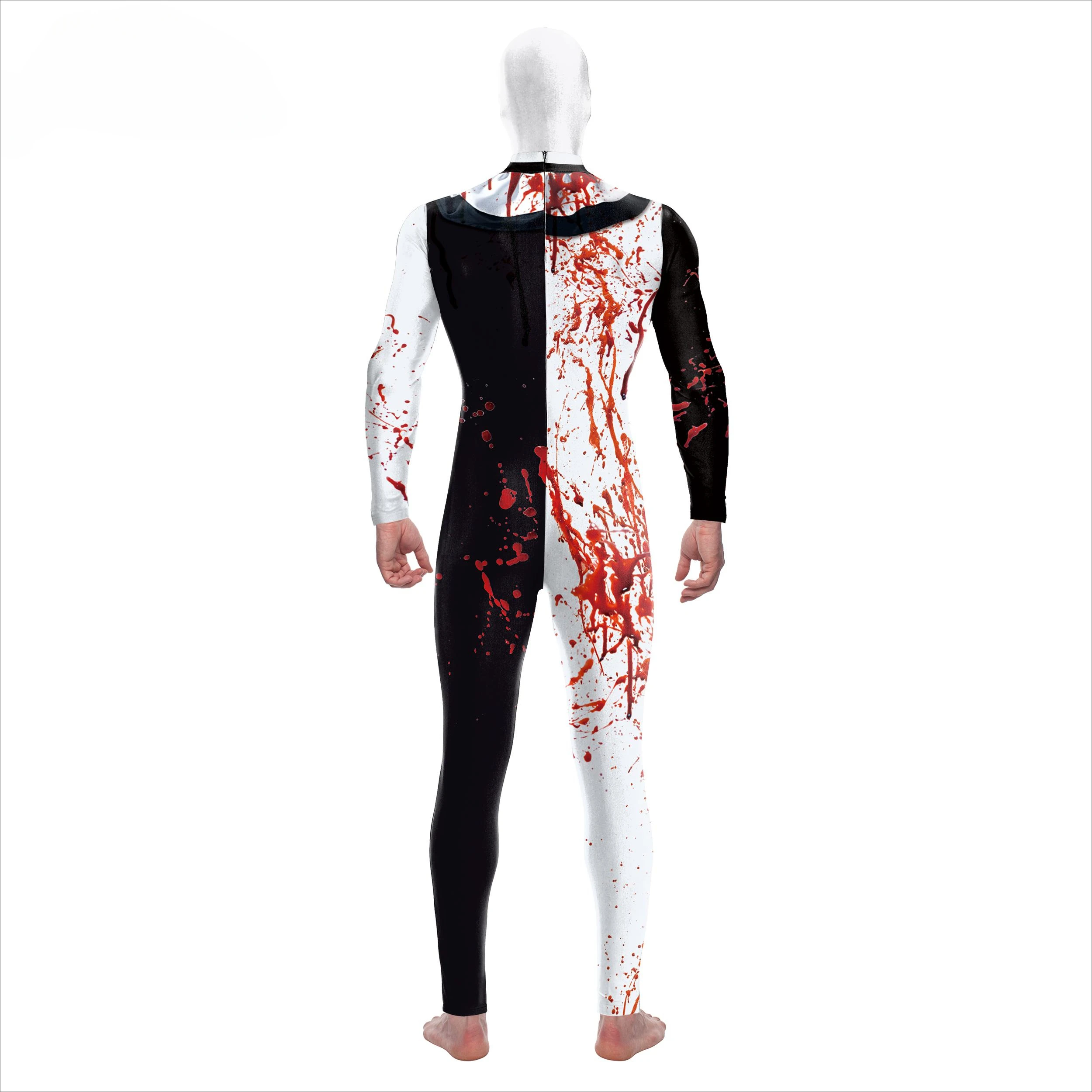 Terrifier 3 Halloween Costume Woman Man Bloody Clown Hood Jumpsuit Fancy Zentai Bodysuit Carnival Party Clothes Gift