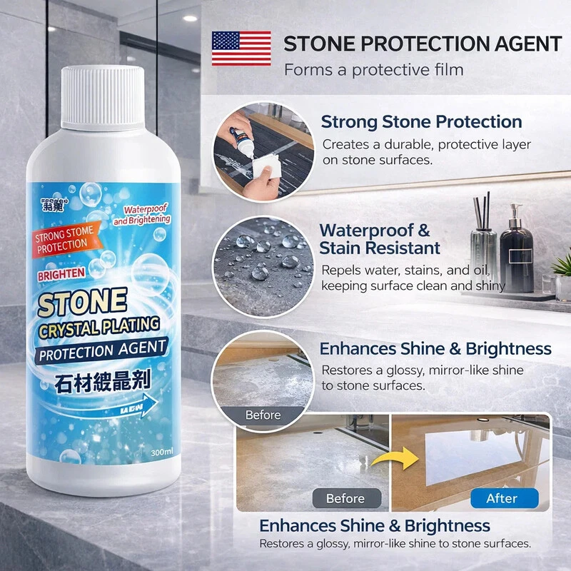 Stone Coating Agent Nano Crystal Enhancer Brightening Polishing Agent For Natural Stone Tile Surface Renewal Gloss Boosting