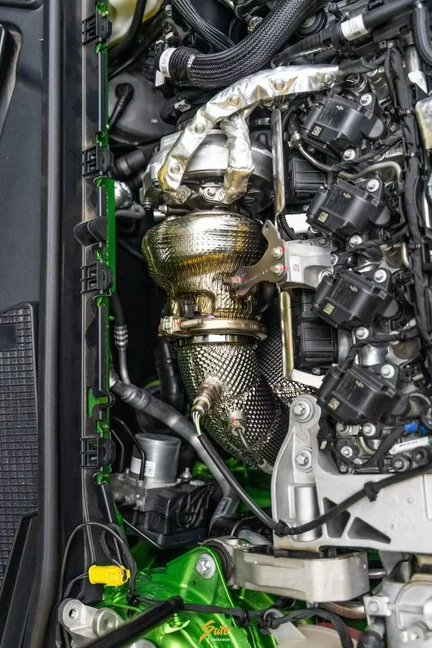 ACE Auspuffanlagen für Mercedes Benz W177 A45S CLA45 GLA45 2.0T Free Flow Cat Downpipe mit Hitzeschild SUS304 Auspuffrohr – Detail 9