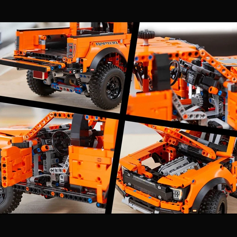 Voiture technique pour Ford Raptor, camion, blocs de construction de voiture, remorque MOC, assembler des briques, jouets cadeaux pour enfants, facile à utiliser, 1379 pièces, 42126