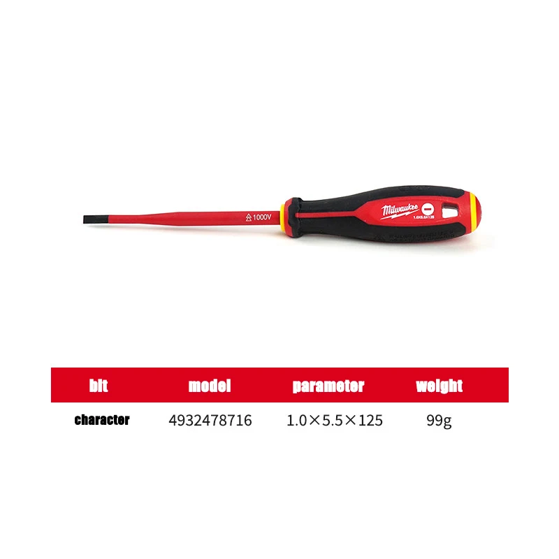 Milwaukee Three Touch Klebegriff VDE Isolierter Schraubendreher, Kreuz- und Flachschraubendreher für Elektriker, Handwerkzeug – Detail 10