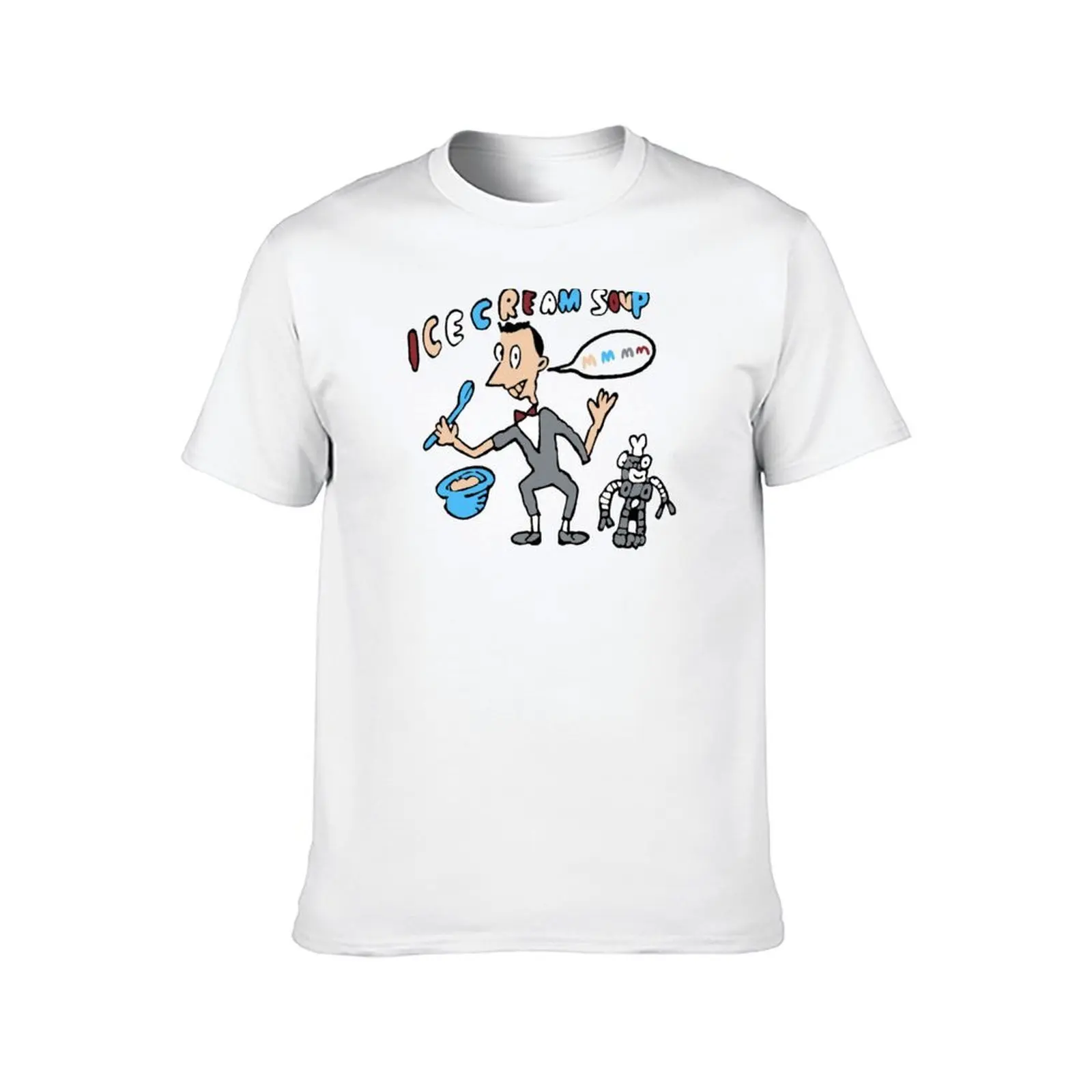 حساء الآيس كريم MMM! !! تي شيرت Peewee Herman تي شيرت مصمم g man تي شيرت للرجال تي شيرت