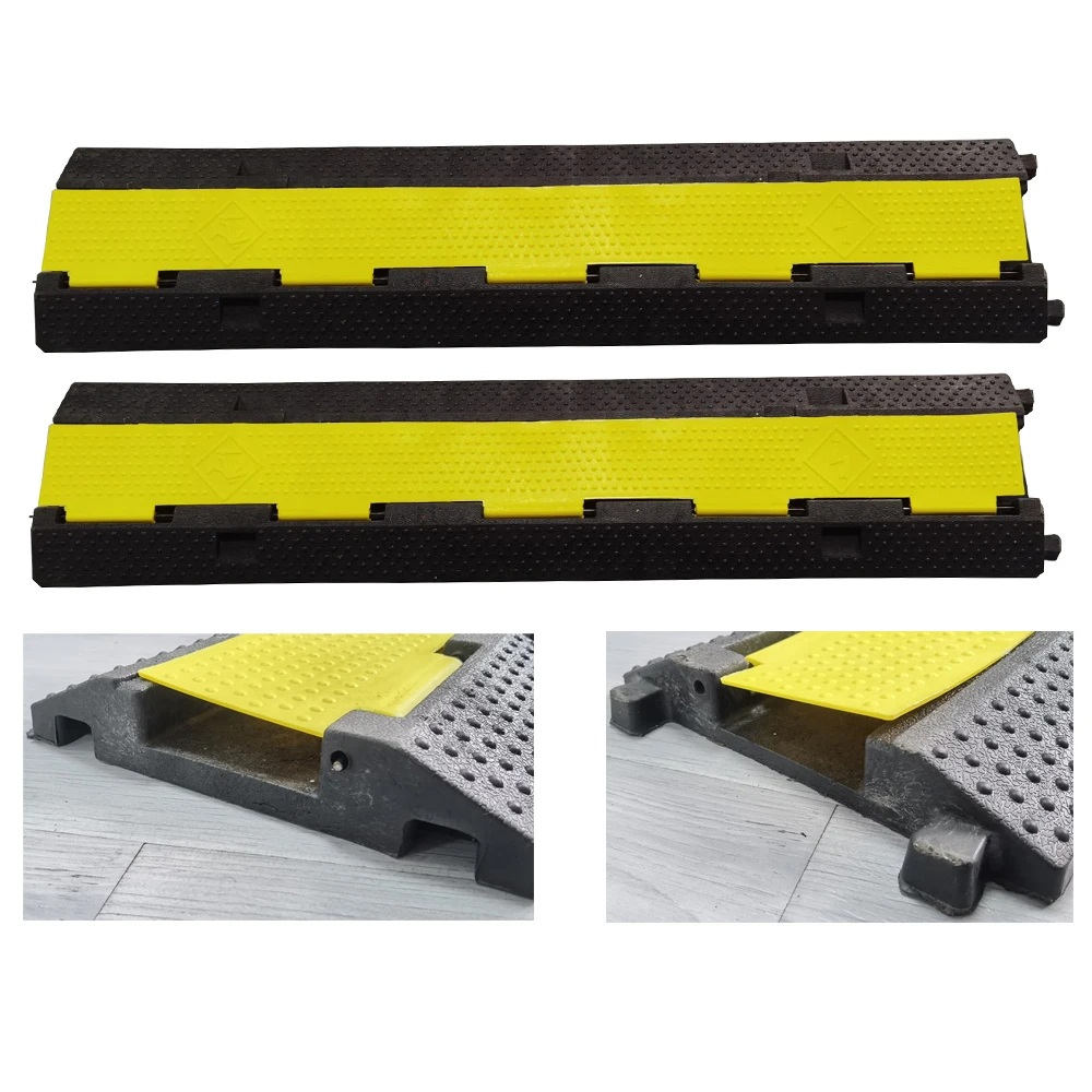 Trunking ramp Road cable water pipe protection type speed bump Highway speed bumps Car wash room wheel ramp 98x22x3.3cm