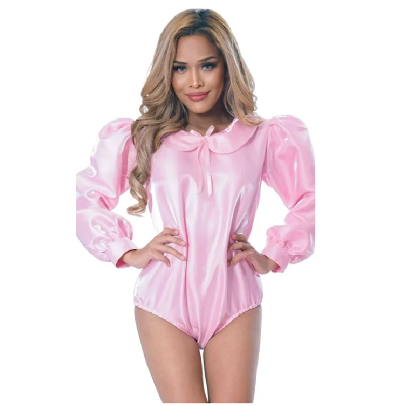 Hot selling sissy dromerige satijnen jumpsuit cosplay klassieke set maatwerk