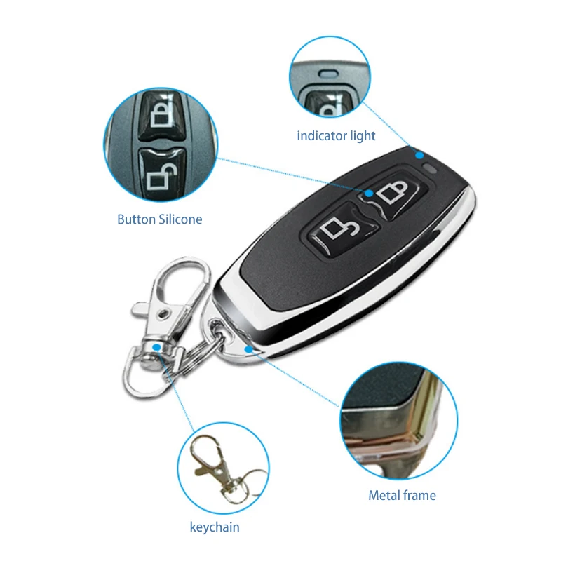 433MHz Clone Copy Remote Control Wireless RF Electric Door Garage Door Led Light Remote Key Clone