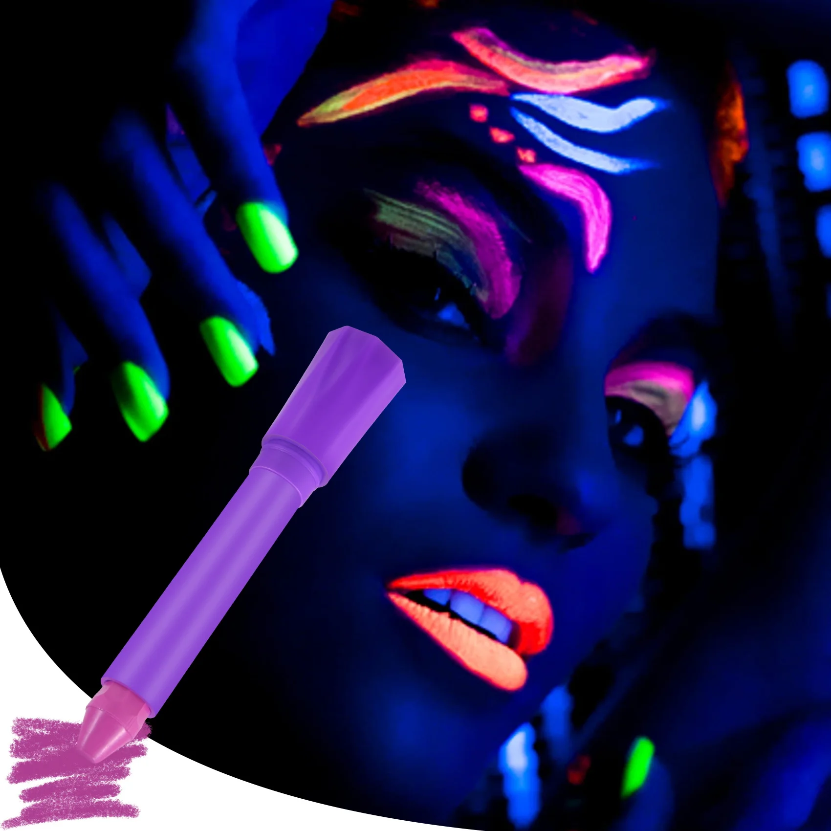 Professional Glow In The Dark Face Body Paint Glow Sticks Markers Makeup Face Painting Kits, For Halloween And Parties