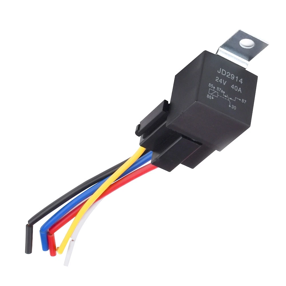 1 Stück Auto-Relais 12V 24V 40A 4P 5-polig Wasserdichtes Automobil-Relais JD1912 JD1914 JD2912 JD2914 Auto-Relais mit Kabelbaum und Relaissockel – Detail 17
