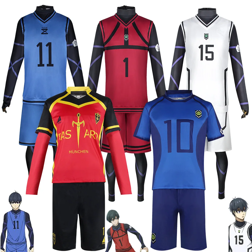 

Isagi Yoichi Cosplay Costume Anime Blue Lock Jersey Football Club Sportswear Wig Hyoma Chigiri Meguru Bachira Cosplay Jumpsuits