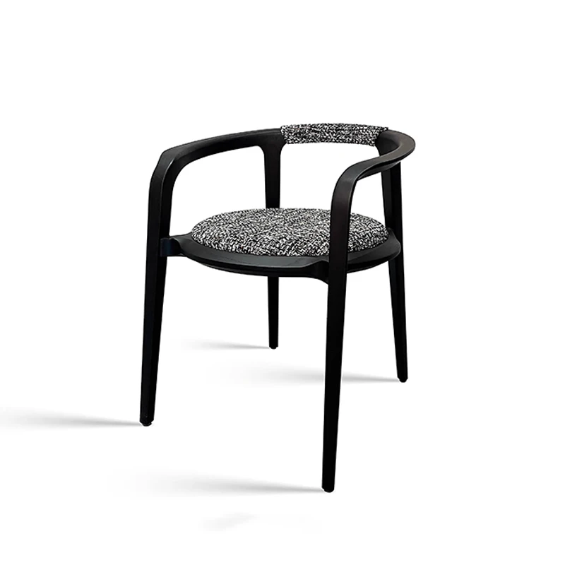 

m Italian minimalist solid wood dining chair modern simple high-end cotton and linen negotiation chair home book table m