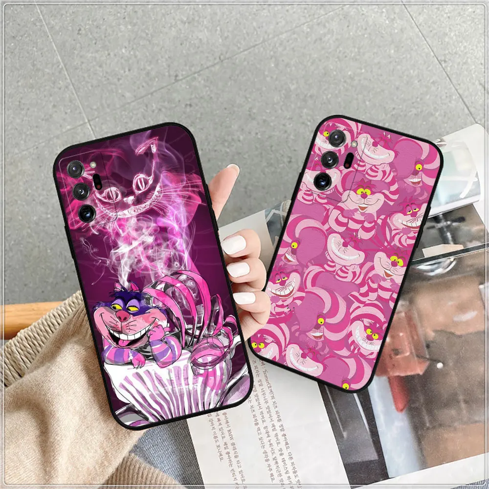 Cheshire Cat Alice in Wonderland Case For Samsung Galaxy A15 A14 A13 A06 A05S Note 20 Ultra Pro M62 M54 M51 A80 A70 Black Cover