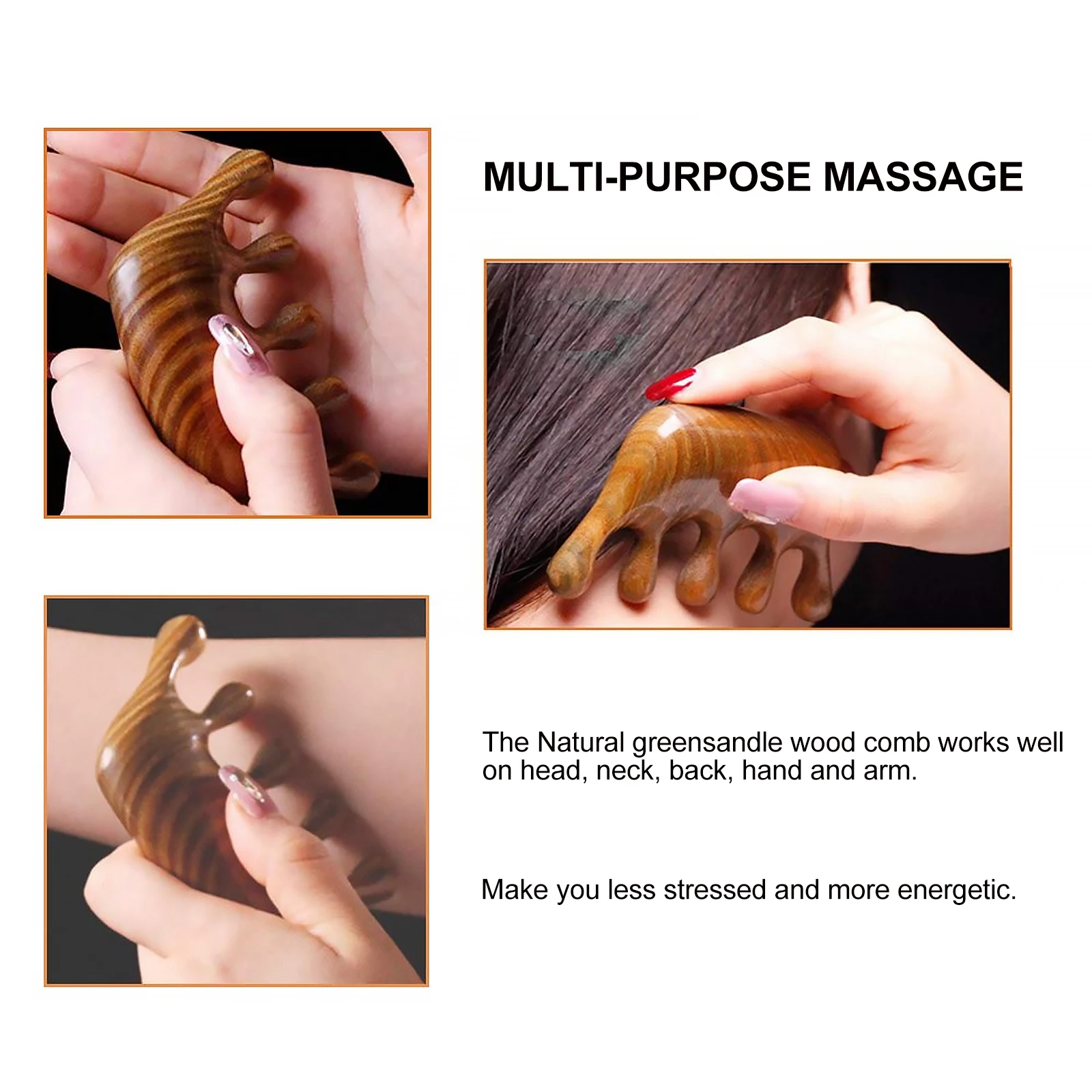 

Sandalwood Comb Anti-Static Smooth Teeth Scalp Non-Scratch Hair Protector Portable Lightweight Gift