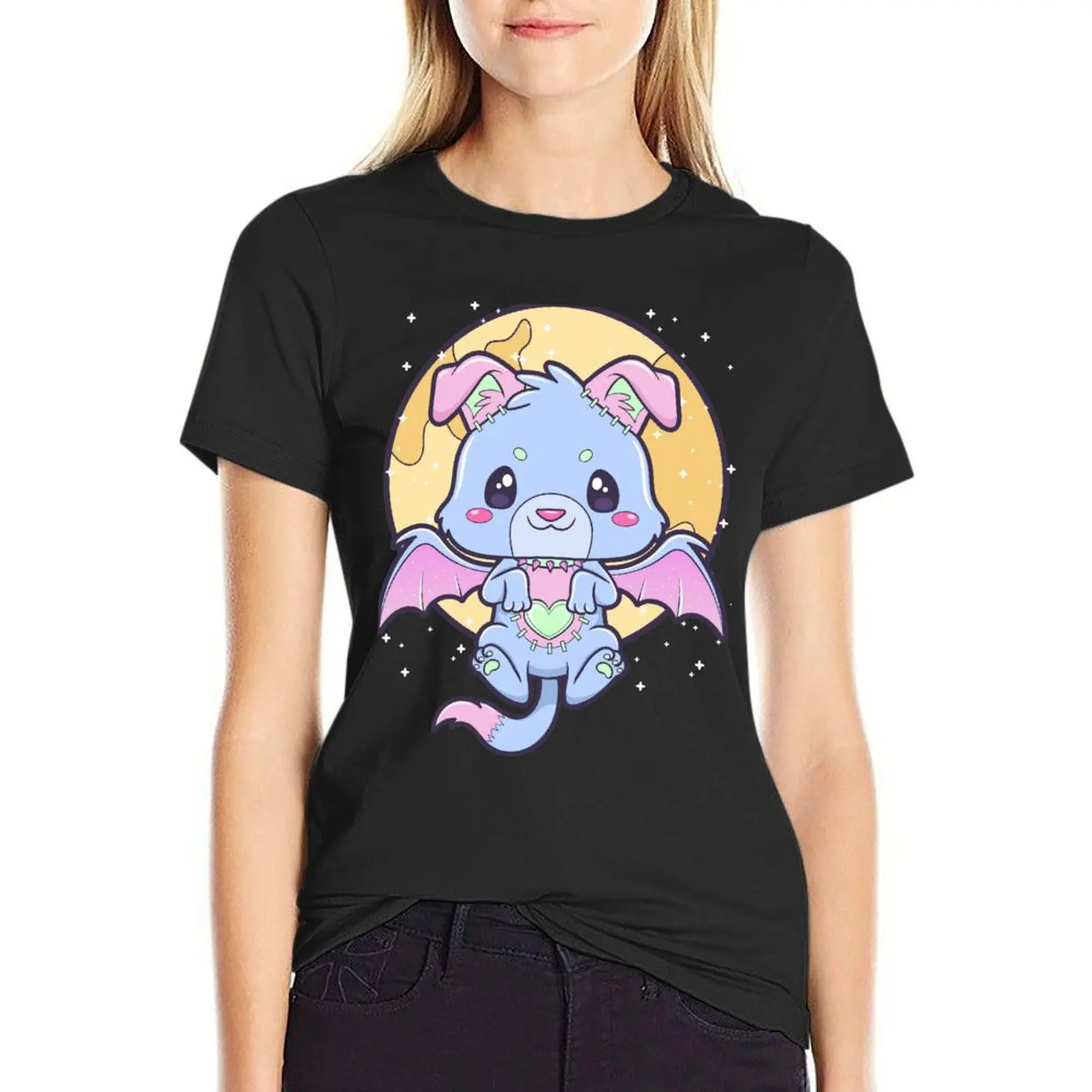 Copy of Kawaii Pastel Goth Cute Creepy Occult Dog T-Shirt cute clothes vintage clothes spring clothes Women 2024