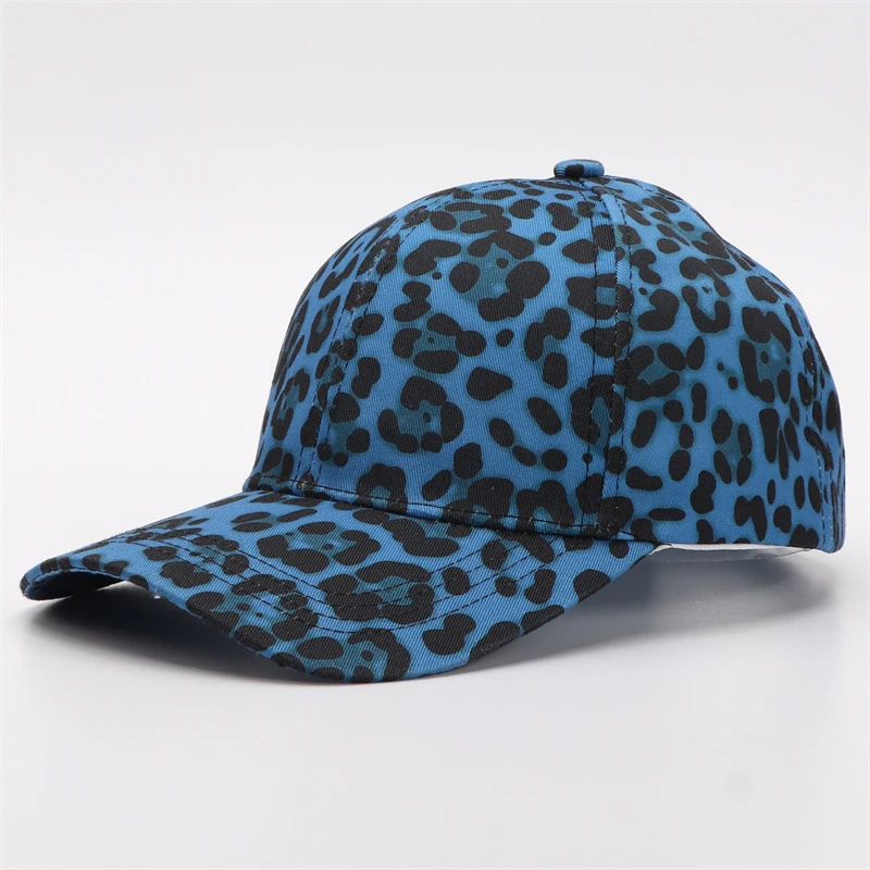 Unisex Baseballkappe im europäisch-amerikanischen Stil mit Leopardenmuster, gebogener Krempe, verstellbarer Snapback für Männer und Frauen