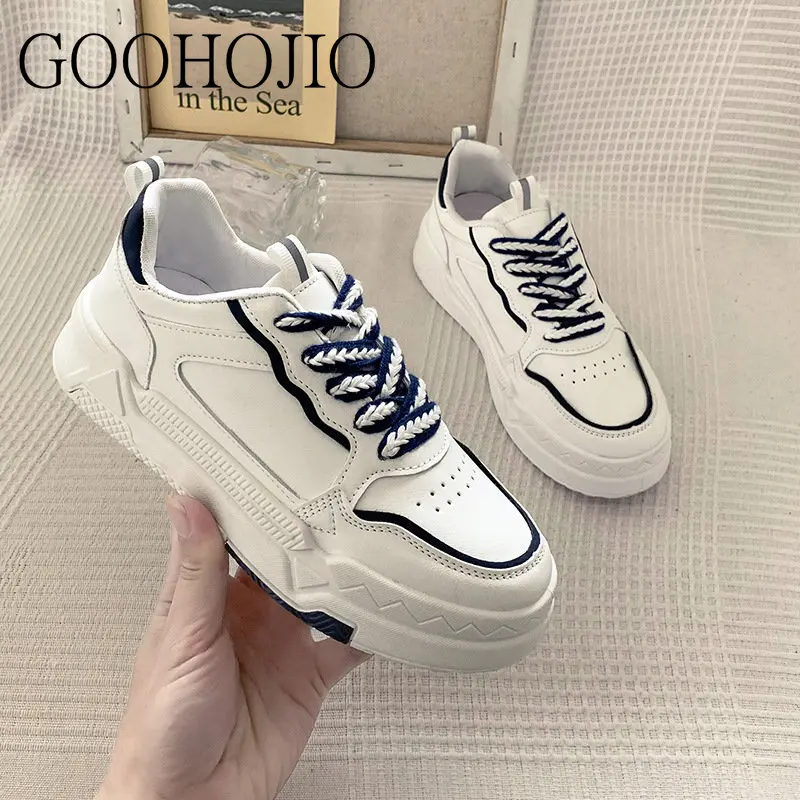 Sneakers College Style Women Shoes Women Vulcanize Shoes Light Casual Designer White Shoes Women Comfortable Lace-up Breathable