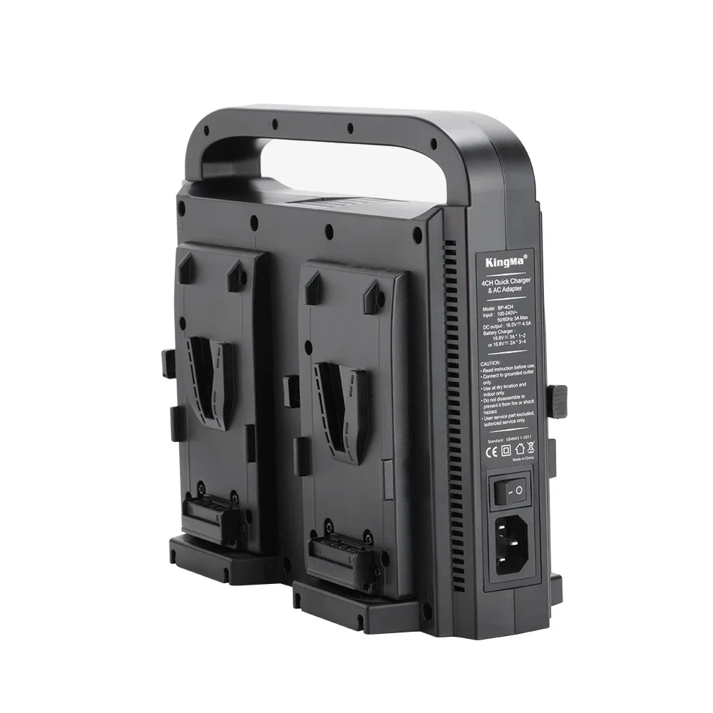Kingma شاحن بطارية ذكي 4 قنوات على شكل حرف V BP-4CH لبطارية BP-190W 230W 285W 300W V-mount