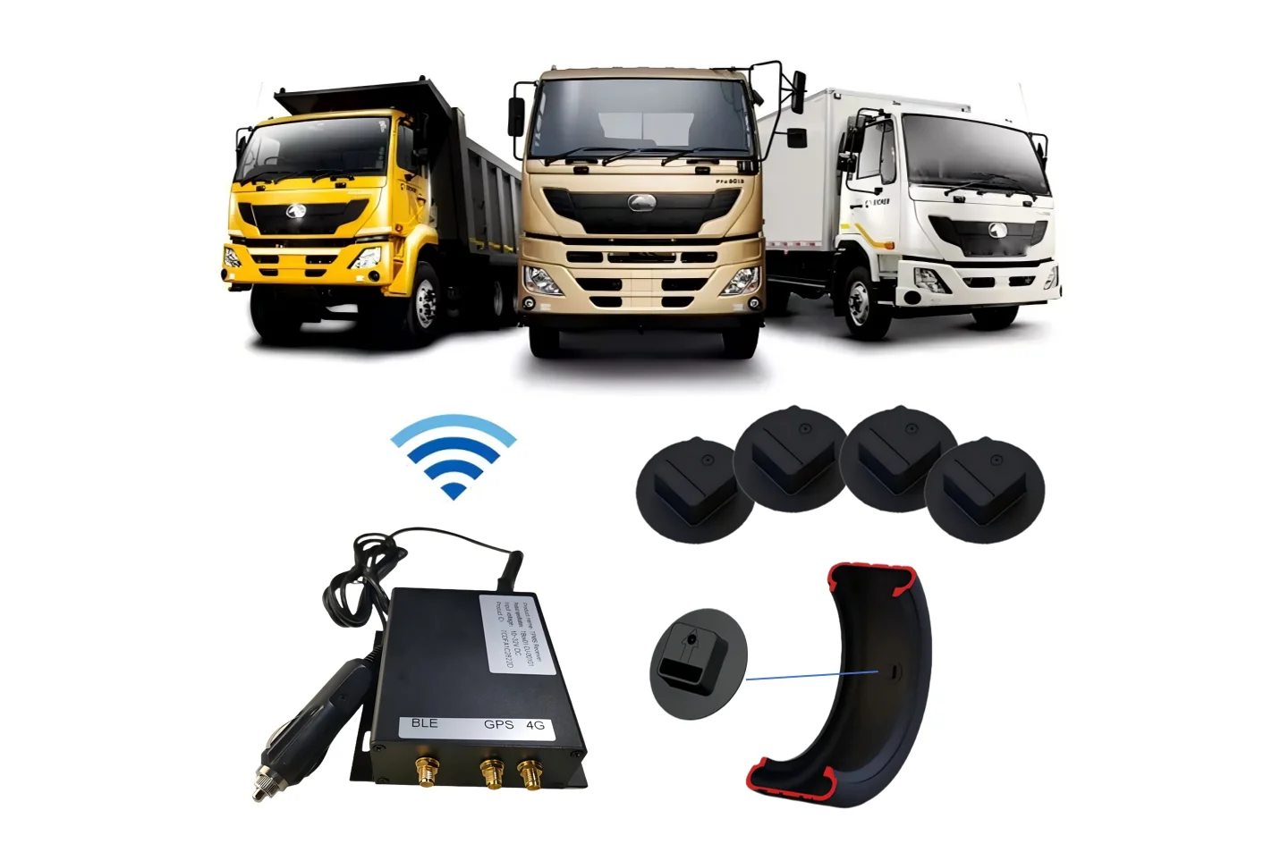 Real-Time Tracking Truck Tire Pressure Monitoring System with 5V Battery Tester 1-Year Warranty
