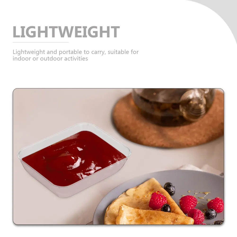 

100pcs Disposable Rectangular Plastic Serving Trays For Soy Sauce Lightweight Condiment Plates Storage Seasoning Dishes Simple