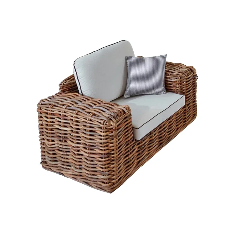 Outdoor leisure sofa set Courtyard Villa rattan chair outdoor garden waterproof and sunscreen rattan furniture