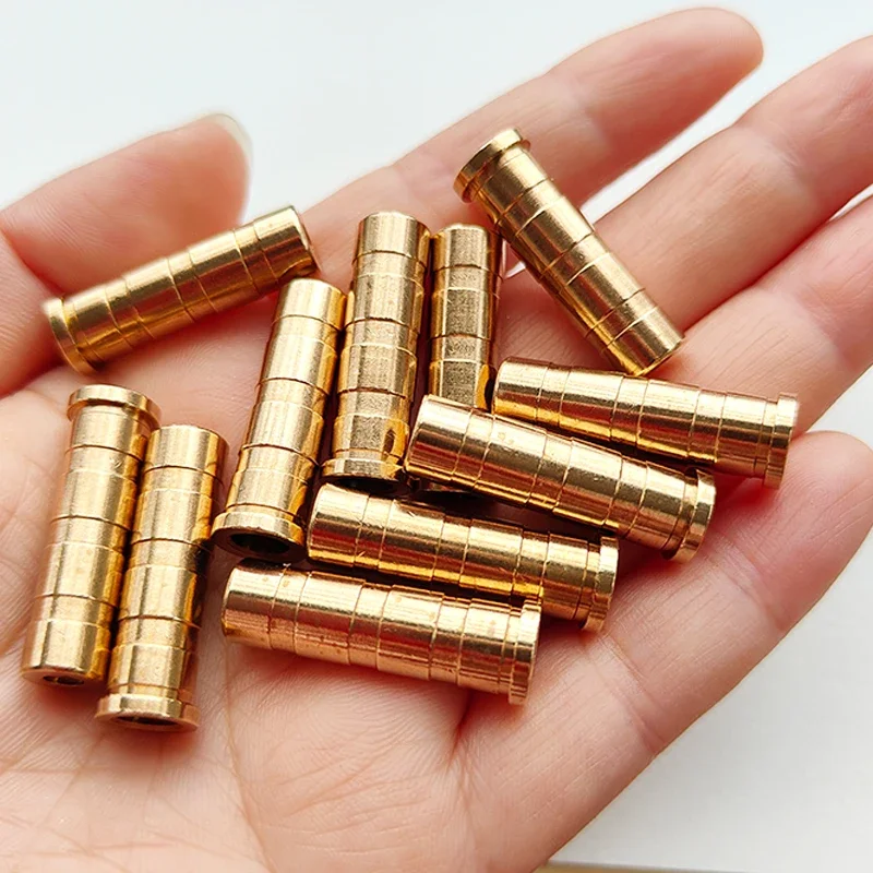 24 Stück Bogenschießpfeil-Einsätze aus Kupfer, 100 Grain, gewichtetes Gegengewicht für Carbonpfeilschäfte mit einem Innendurchmesser von 7,6 mm, Schießzubehör – Detail 5